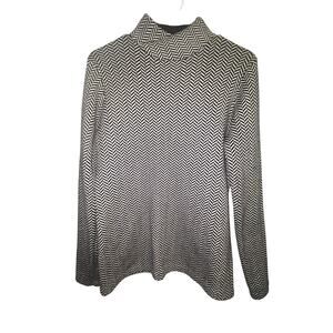Womens Cream & Black Pattern Duluth Trading Co Sweater Size M